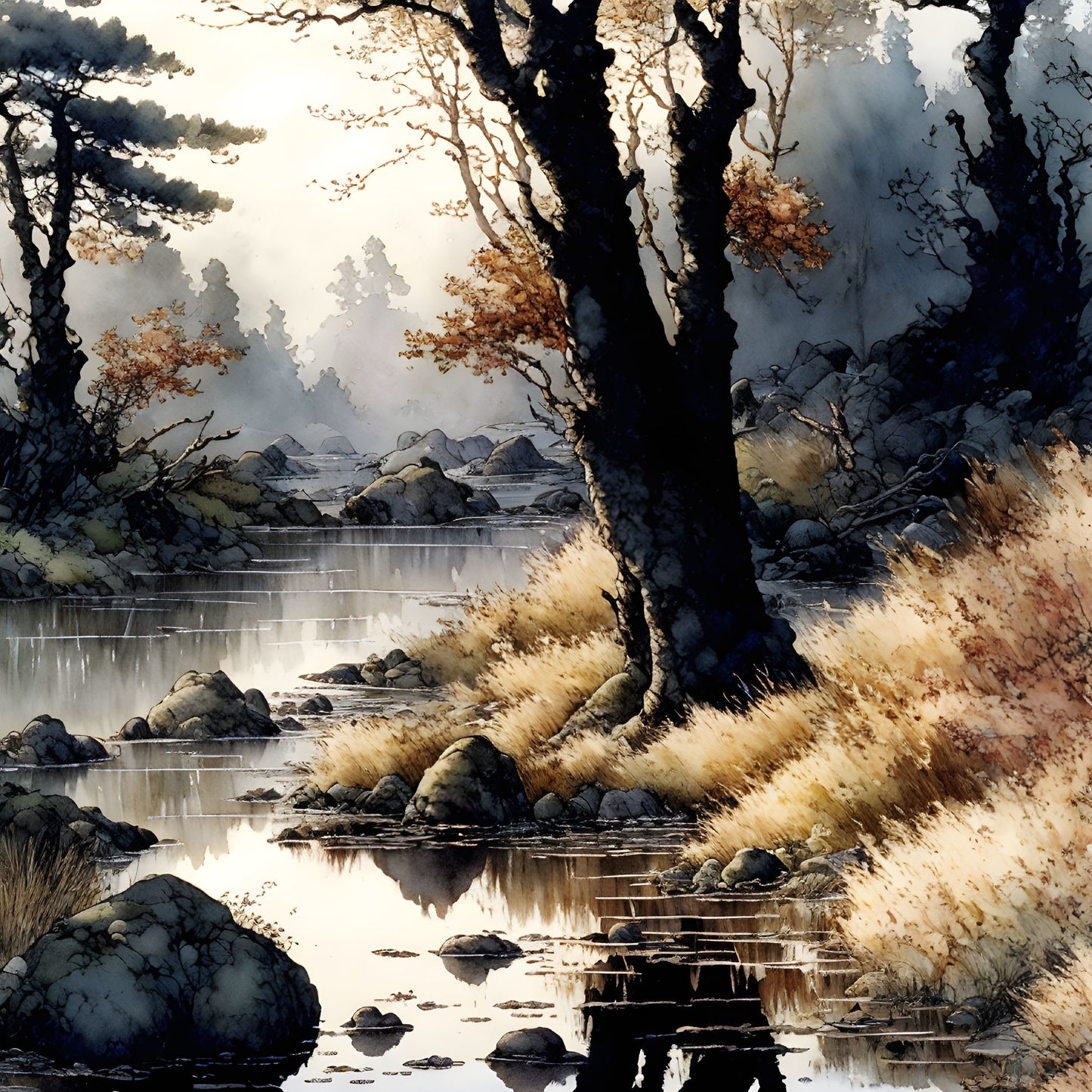 Secret Fishin Hole, a large format Diamond Painting Kit available by special order, from Diamond Art Emporium.