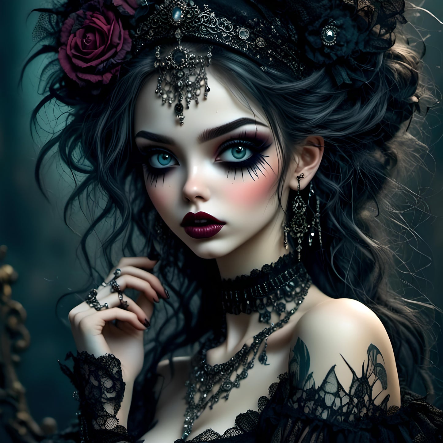Ohmy Goth, a large format Diamond Painting Kit available by special order, from Diamond Art Emporium.