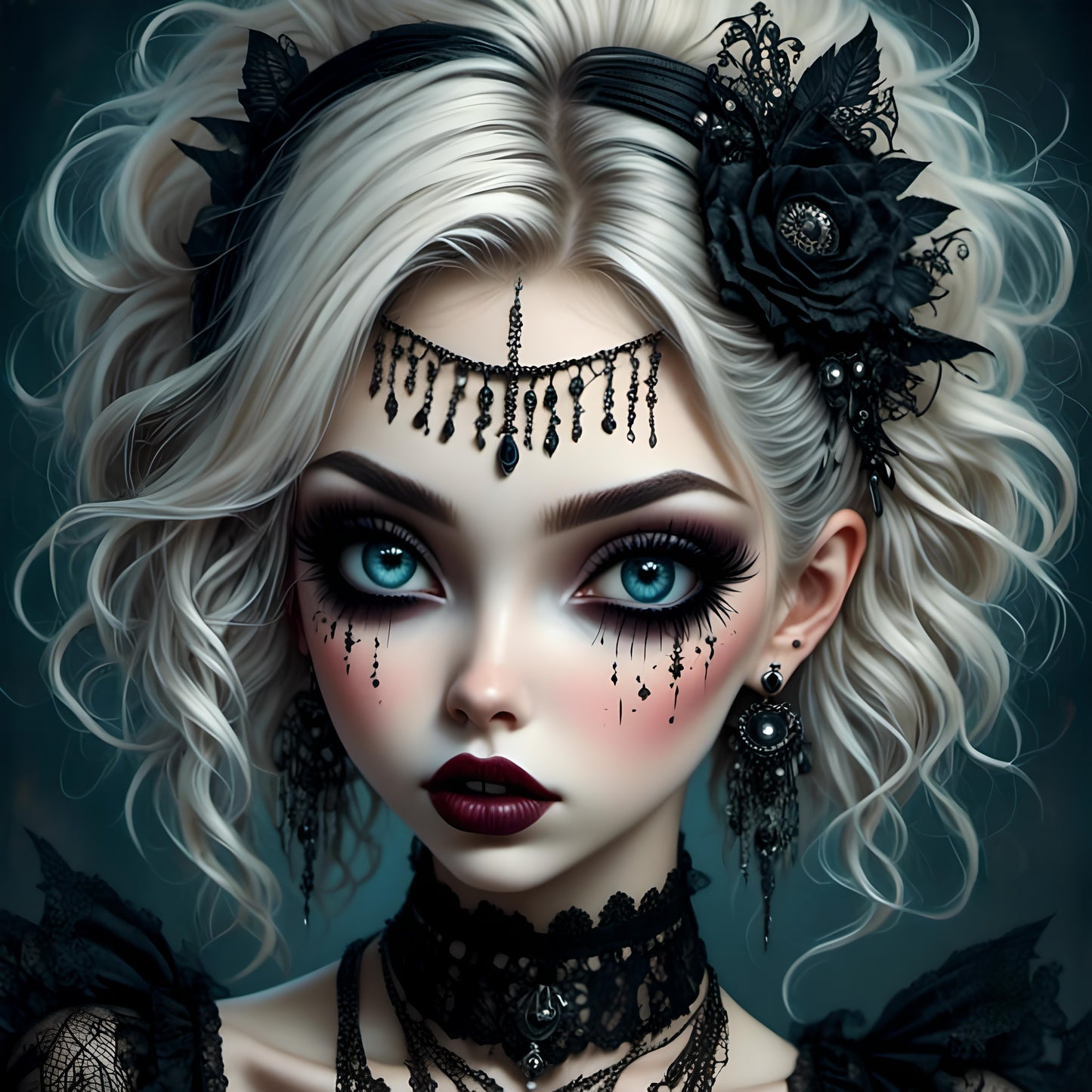 Wisi Goth, a large format Diamond Painting Kit available by special order, from Diamond Art Emporium.