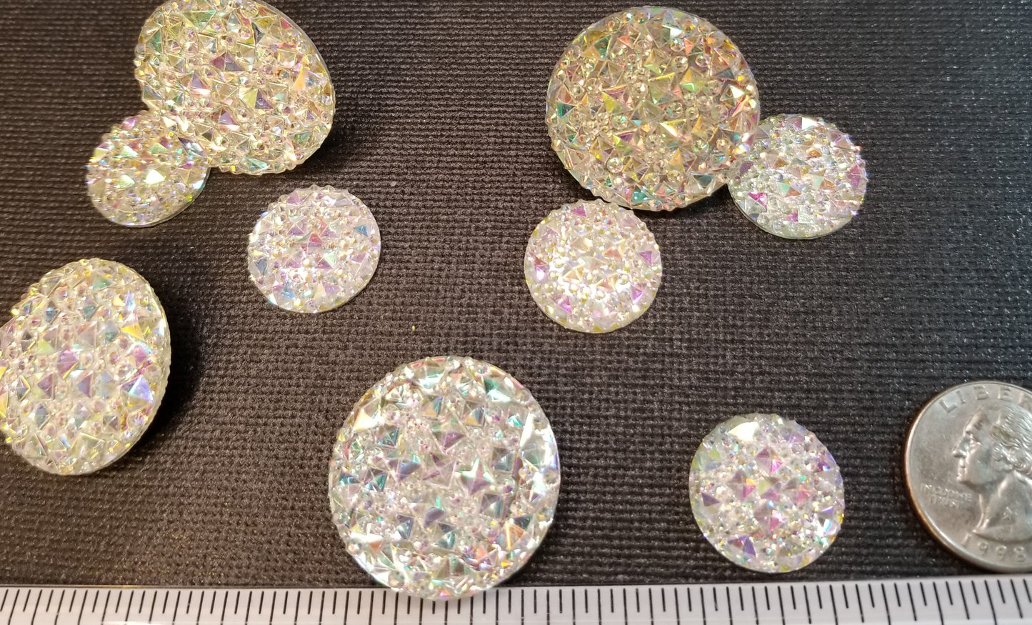 Cover Minder, Round, Simulated Rhinestone Surface in 2 sizes