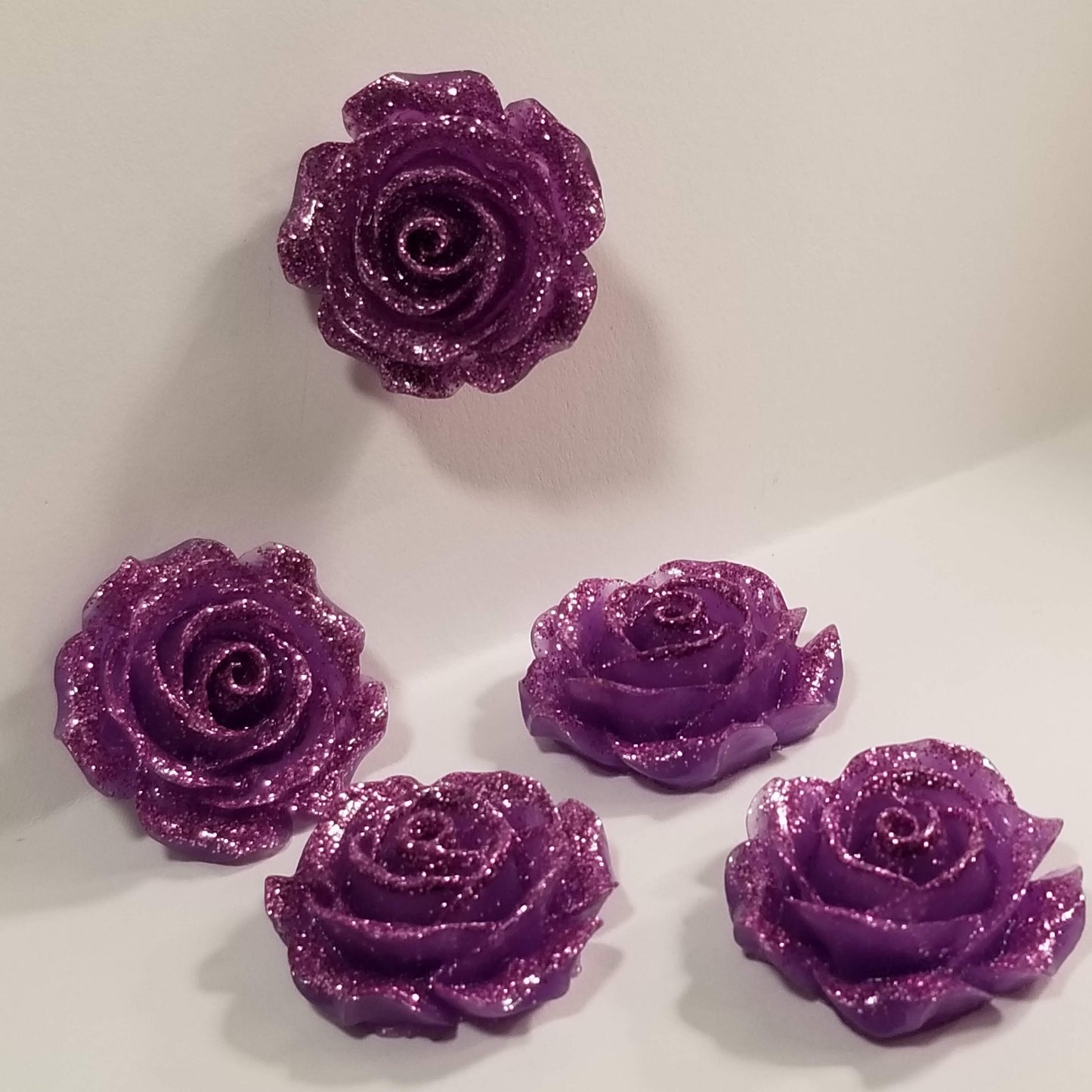 Rose Cover Minders, Rich Glitter Enhanced Colors, 25mm