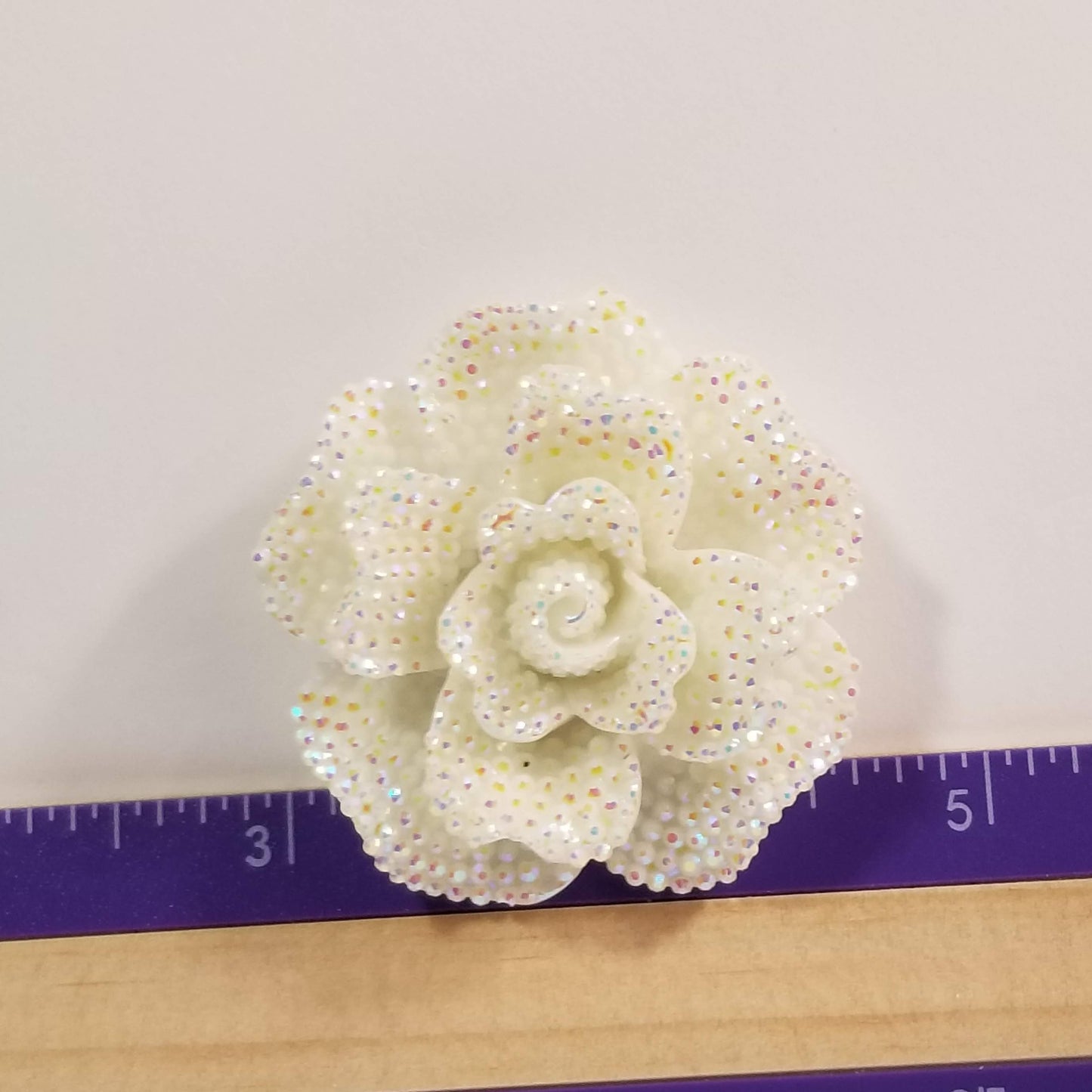 Rose Cover Minders, Extra Large 45mm, Rhinestone Surface Effect, Aurora Borealis
