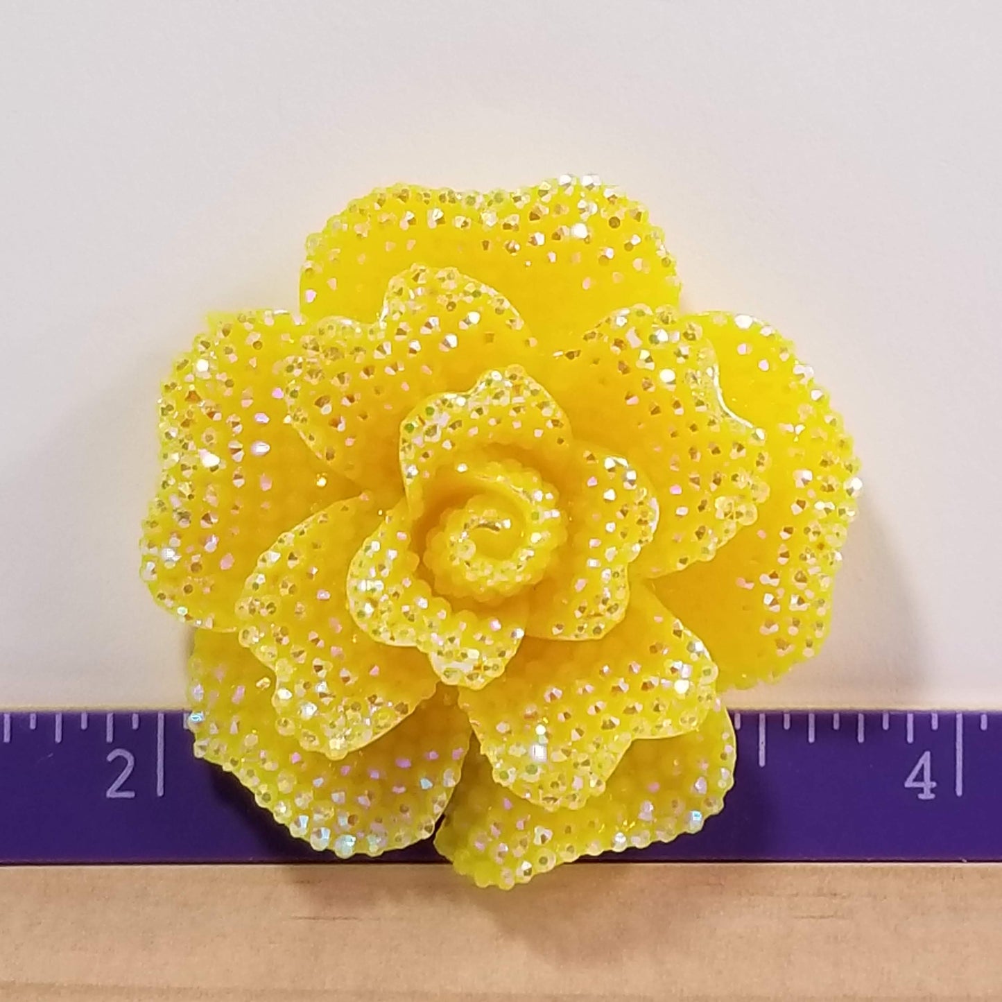 Rose Cover Minders, Extra Large 45mm, Rhinestone Surface Effect, Aurora Borealis