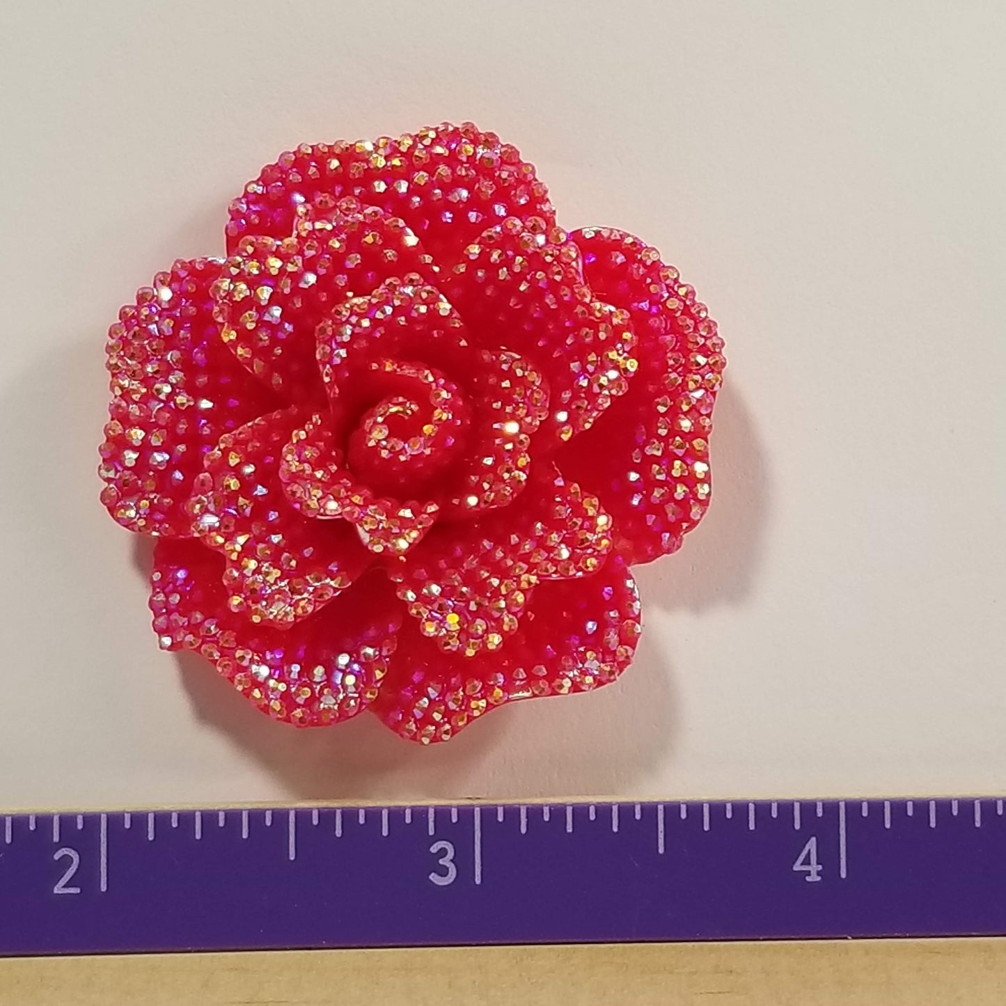 Rose Cover Minders, Extra Large 45mm, Rhinestone Surface Effect, Aurora Borealis