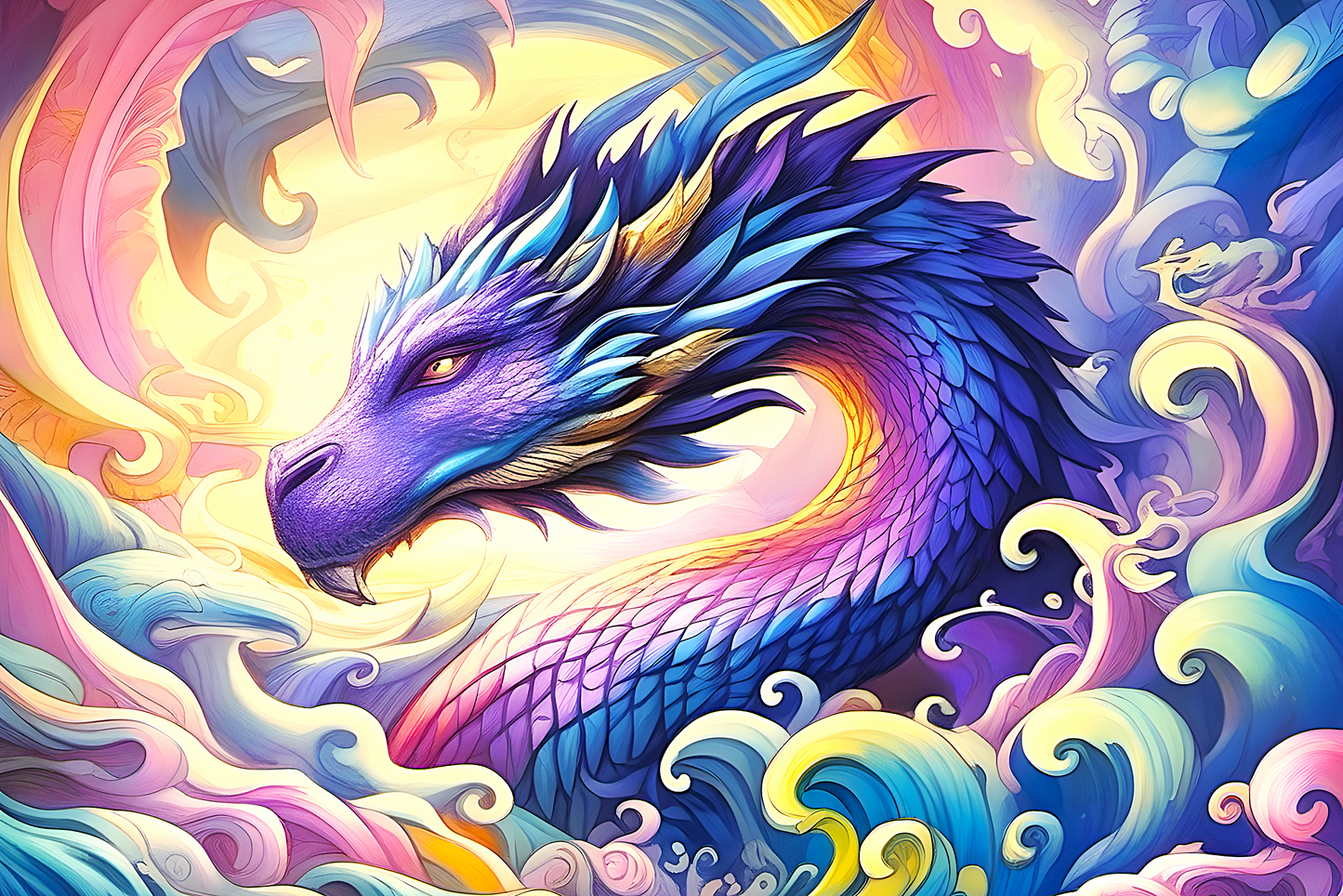 Dragon Dreams, a large format Diamond Painting Kit available by special order, a Diamond Art Emporium exclusive image.