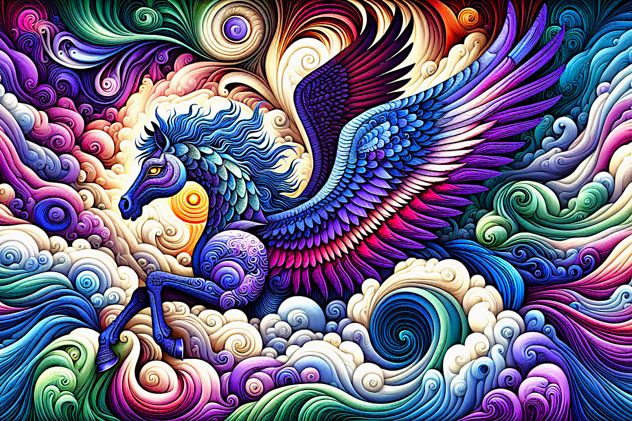 Pegasus Dreams, a large format Diamond Painting Kit available by special order, a Diamond Art Emporium exclusive image.
