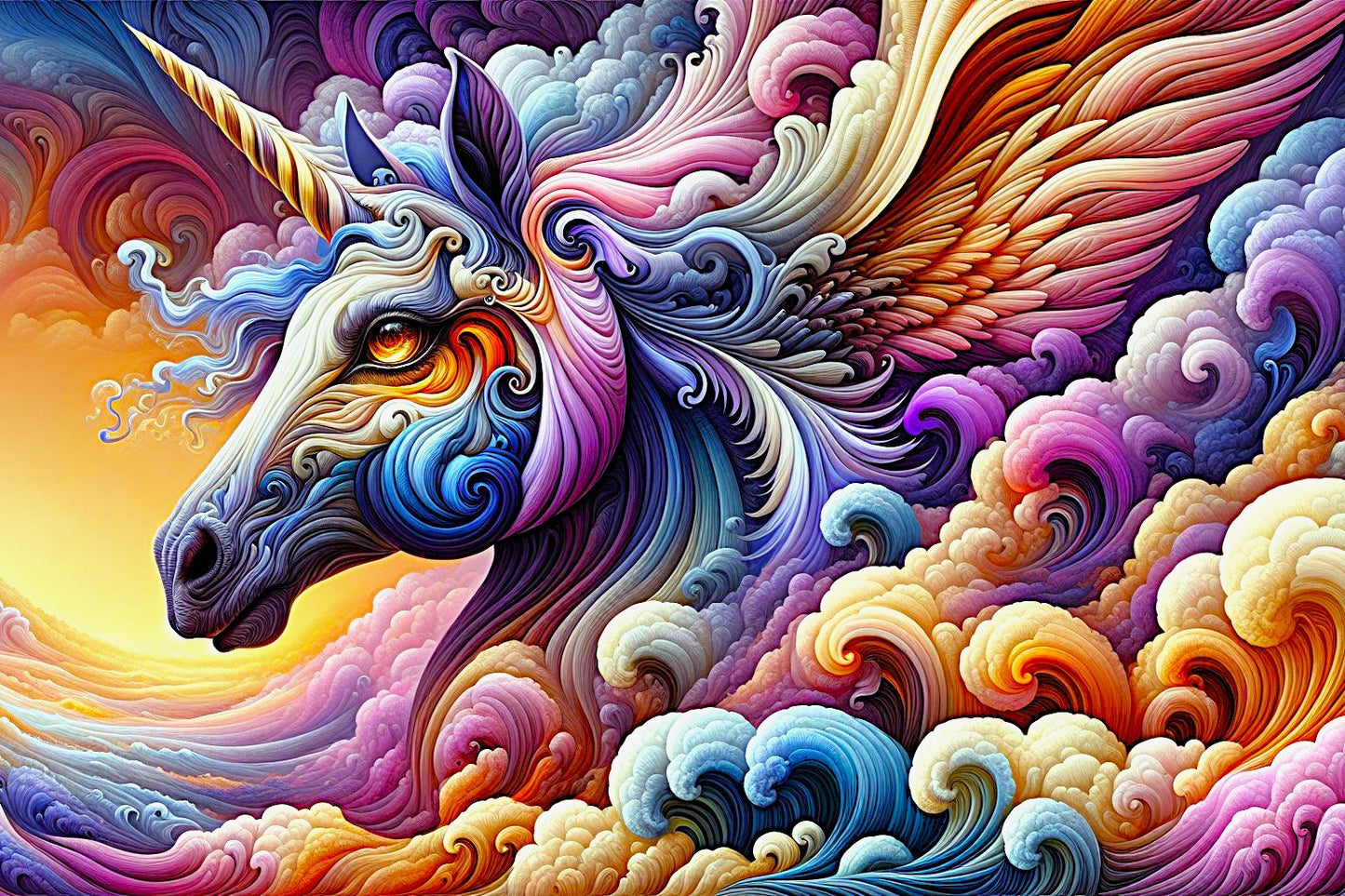 Unicorn Dreams, a large format Diamond Painting Kit available by special order, a Diamond Art Emporium exclusive image.