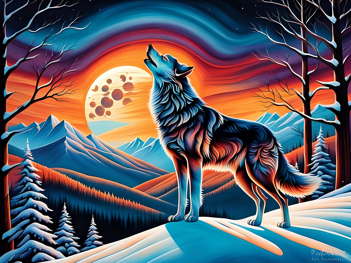 Wolf's Aura, a large format Diamond Painting Kit available by special order, from Diamond Art Emporium.