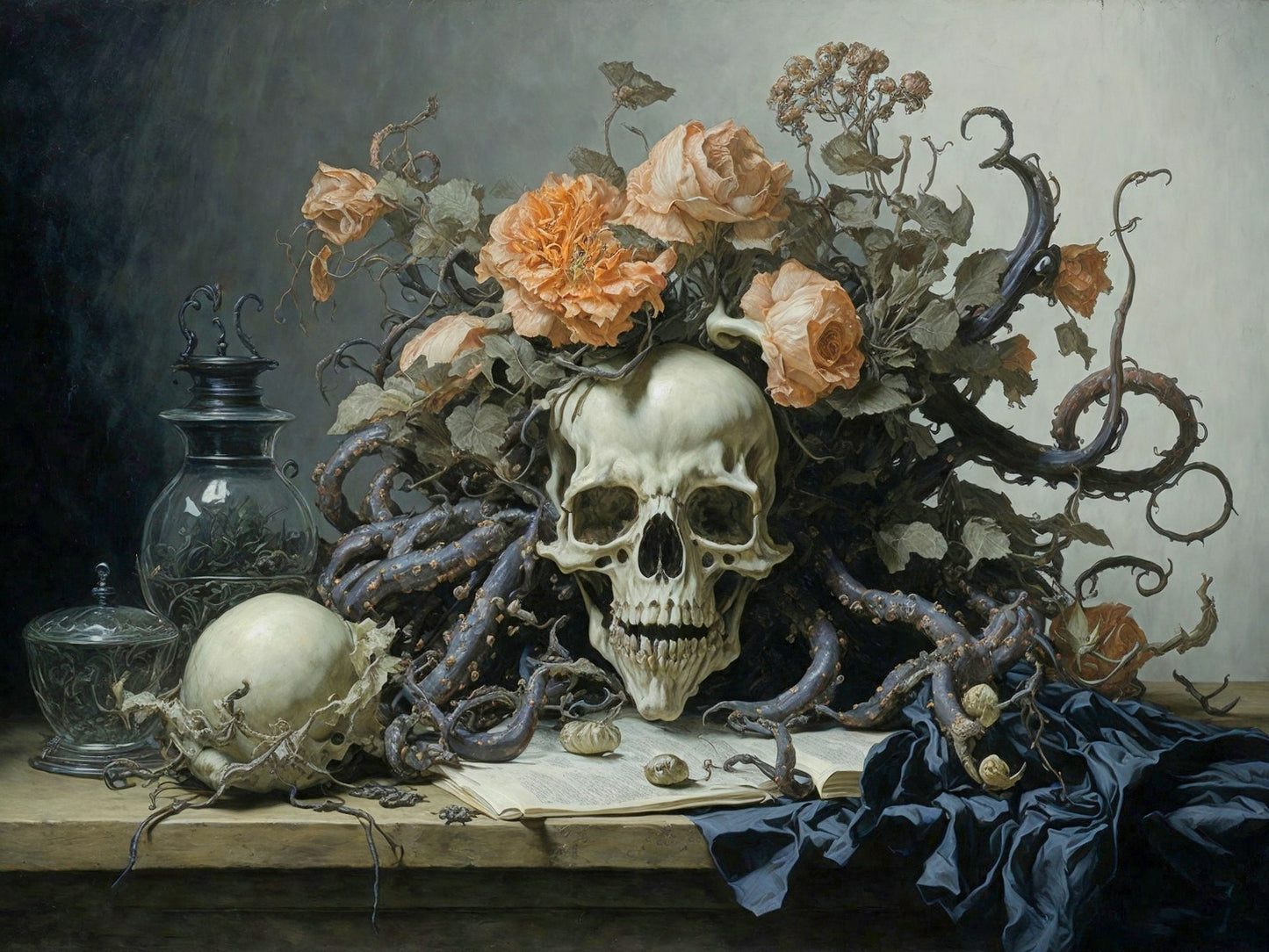 Deathly Still Life, a large format Diamond Painting Kit available by special order, from Diamond Art Emporium.