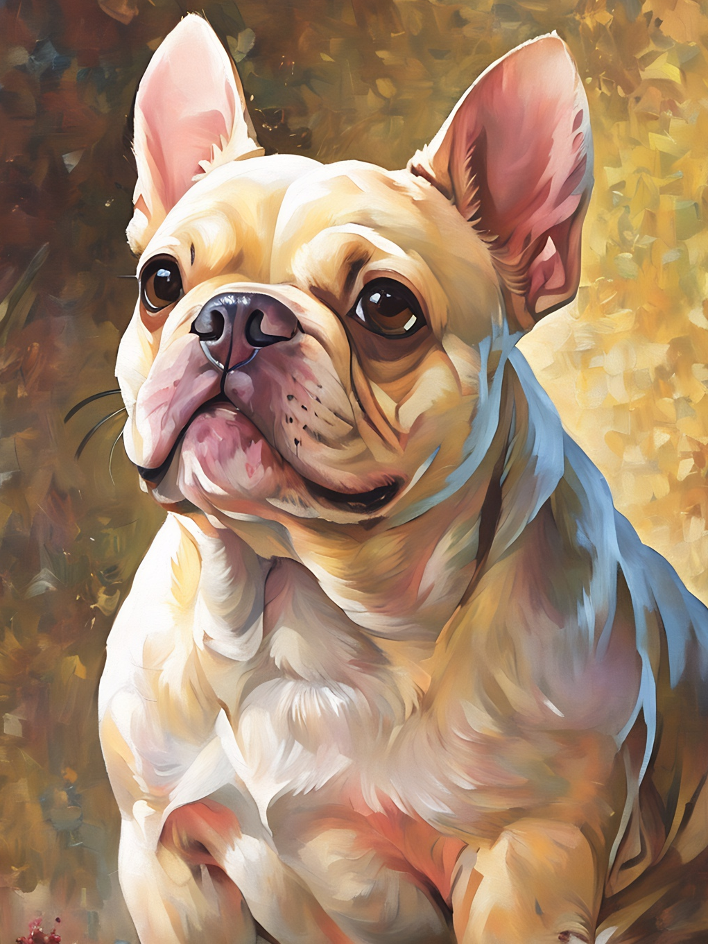 Angelique the French Bulldog, a diamond painting kit, original art by Kristin S Block and Diamond Art Emporium