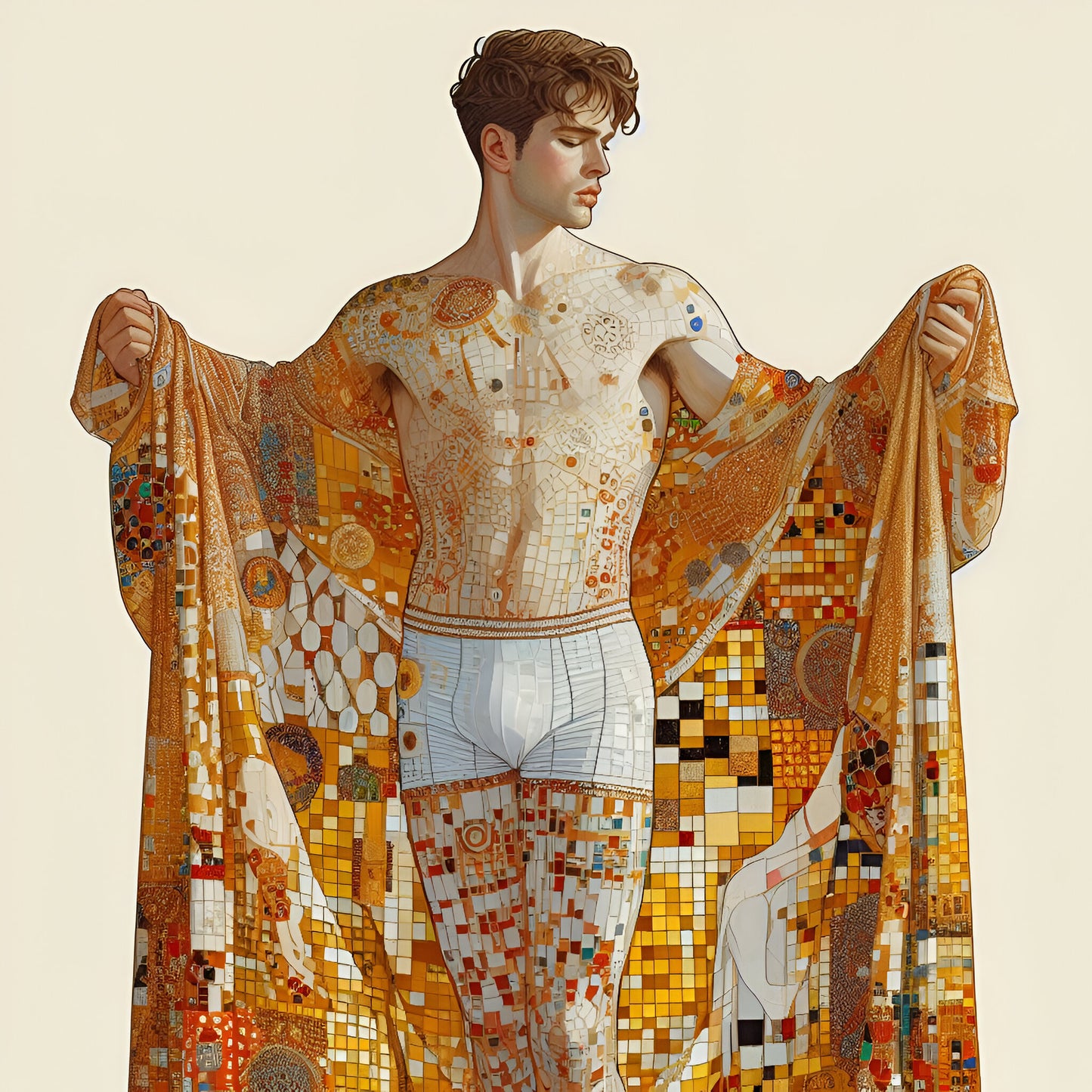 Art Boy 68, Large format, Original diamond painting kit, 40x40cm or 50x50cm in round or square diamonds.