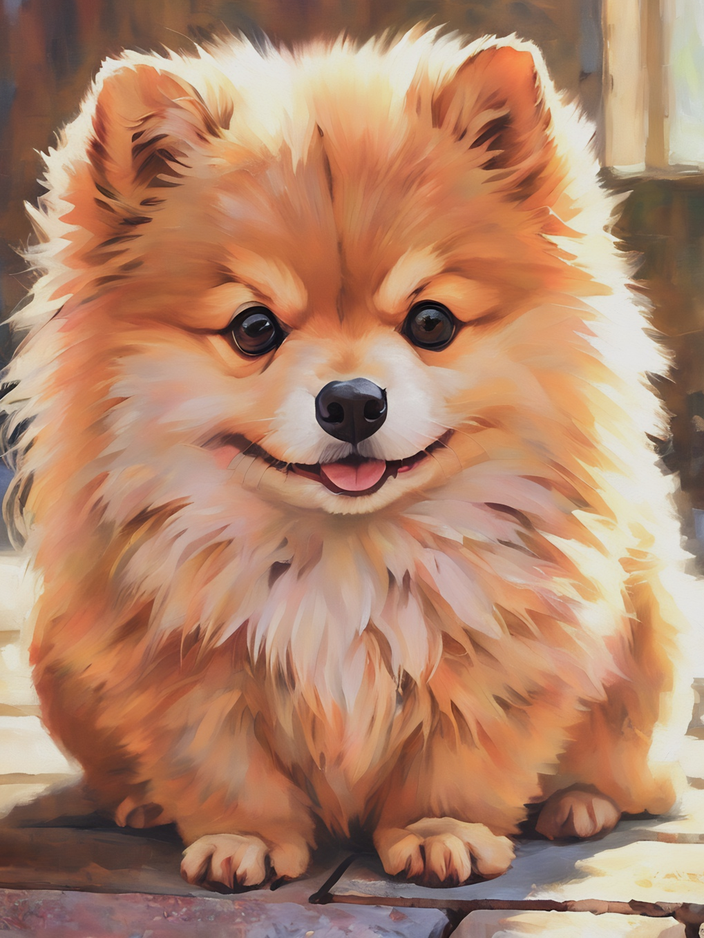 Biggie the Pomeranian, a diamond painting kit, original art by Kristin S Block and Diamond Art Emporium