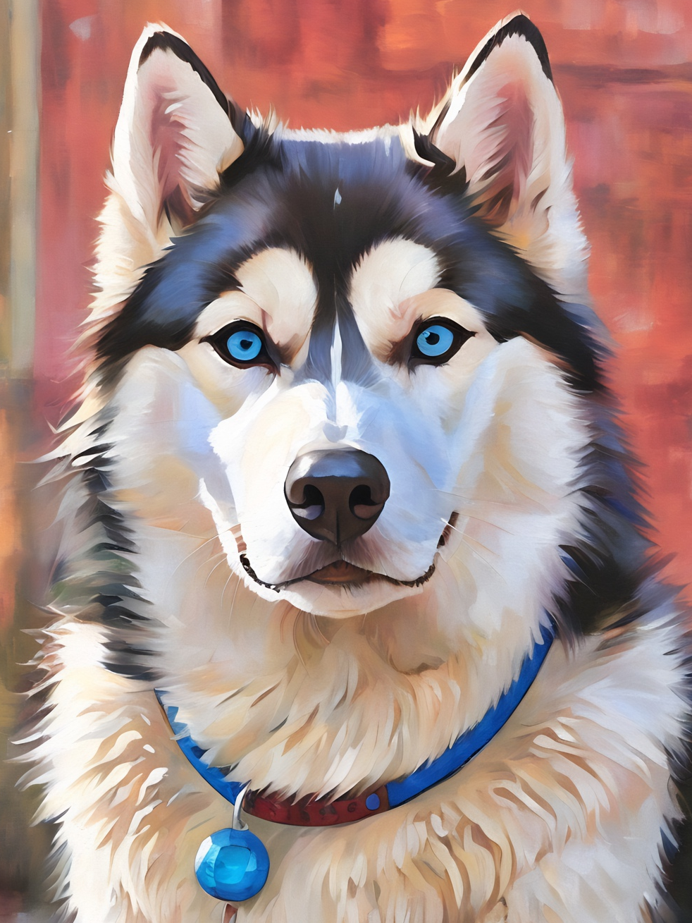 Chief the Siberian Husky, a diamond painting kit, original art by Kristin S Block and Diamond Art Emporium