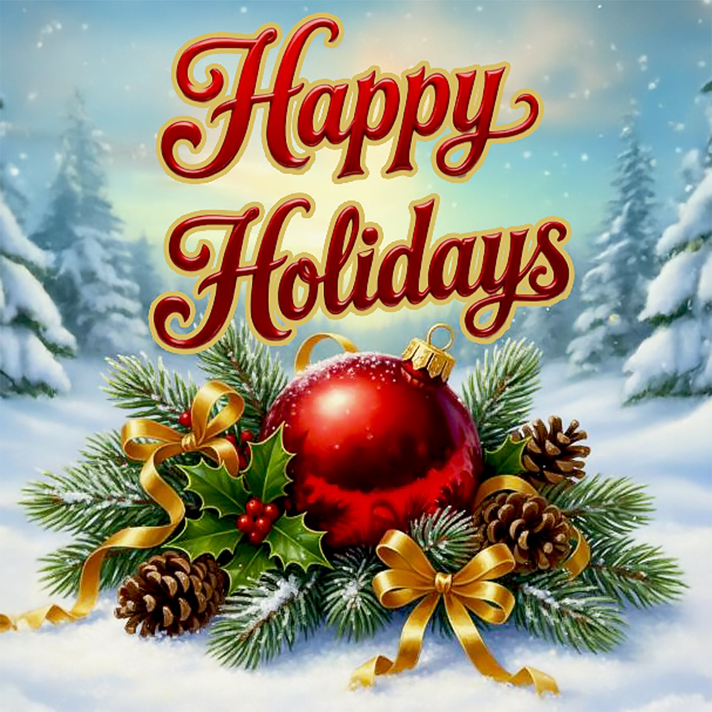 Happy Holidays, by Alayne Rae Mullen available by special order, exclusively from Diamond Art Emporium