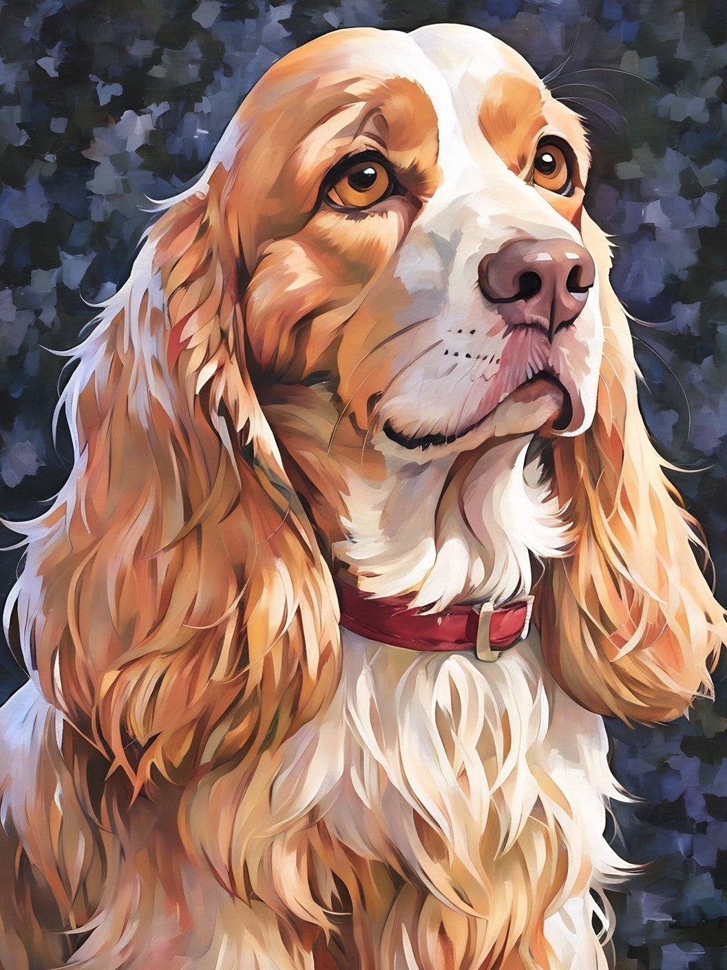 Haversham the English Cocker Spaniel, a diamond painting kit, original art by Kristin S Block and Diamond Art Emporium