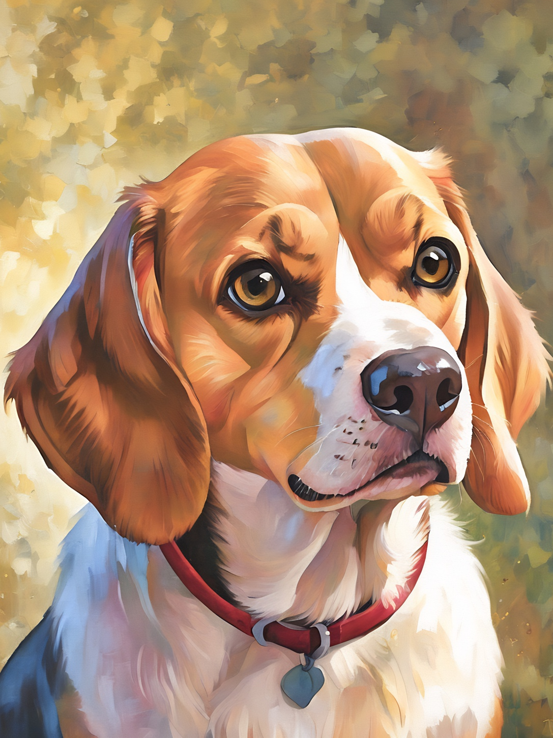 Henry the Beagle, a diamond painting kit, original art by Kristin S Block and Diamond Art Emporium
