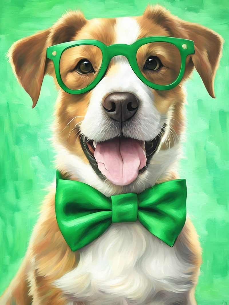Larry the Mixed Breed, a diamond painting kit, original art by Diamond Art Emporium