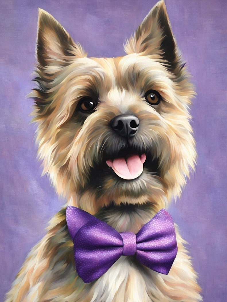 Lucy the Cairn Terrier, a diamond painting kit, original art by Kristin S Block and Diamond Art Emporium