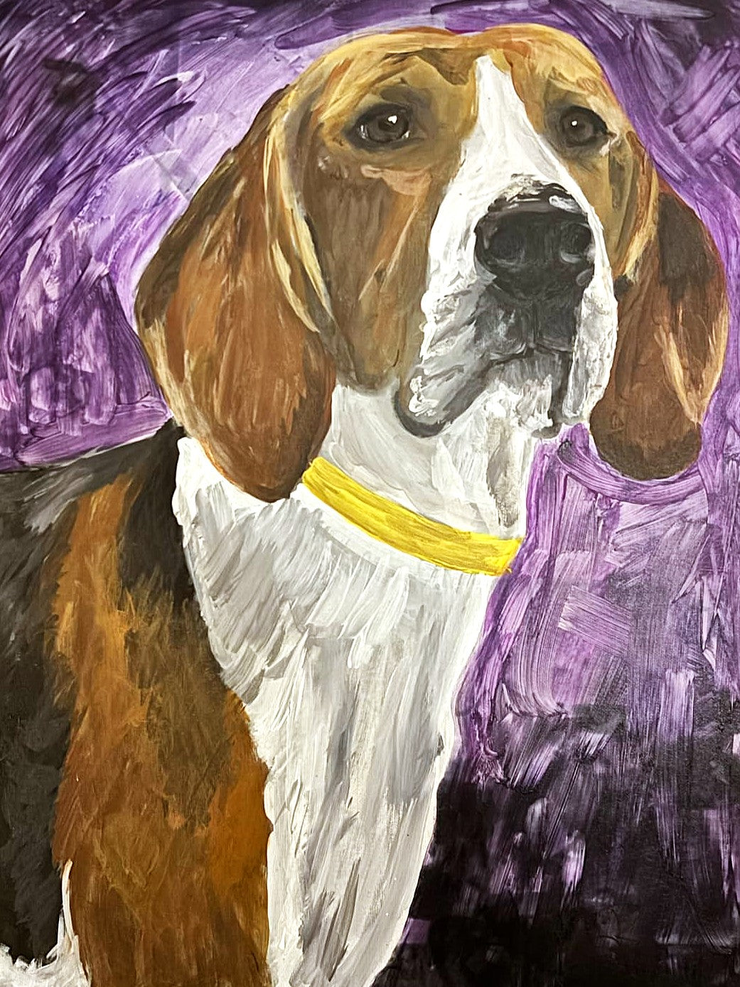 Rowdy the Coon Hound, a diamond painting kit, original art by Kristin S Block and Diamond Art Emporium