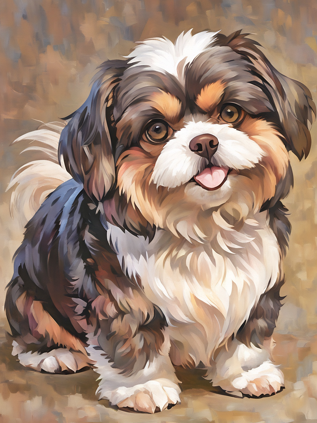 Spike the Havanese, a diamond painting kit, original art by Kristin S Block and Diamond Art Emporium