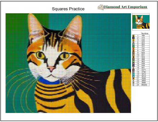 Squares Practice, a diamond painting kit to build confidence and skills for diamond painting.