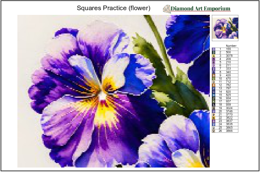Squares Practice, a diamond painting kit to build confidence and skills for diamond painting.
