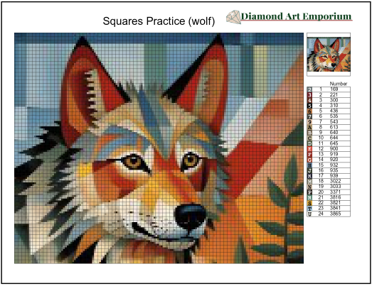Squares Practice, a diamond painting kit to build confidence and skills for diamond painting.