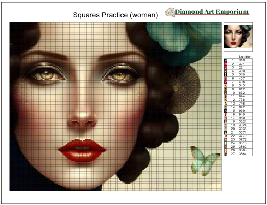 Squares Practice, a diamond painting kit to build confidence and skills for diamond painting.