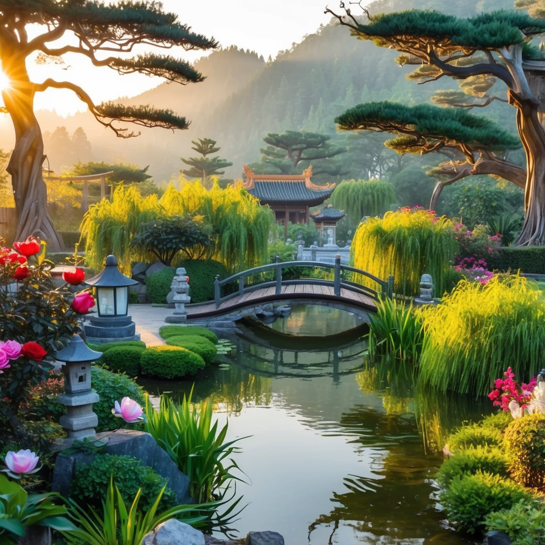 Tranquility Garden, by Kristin S Block, a diamond painting kit available by special order from Diamond Art Emporium