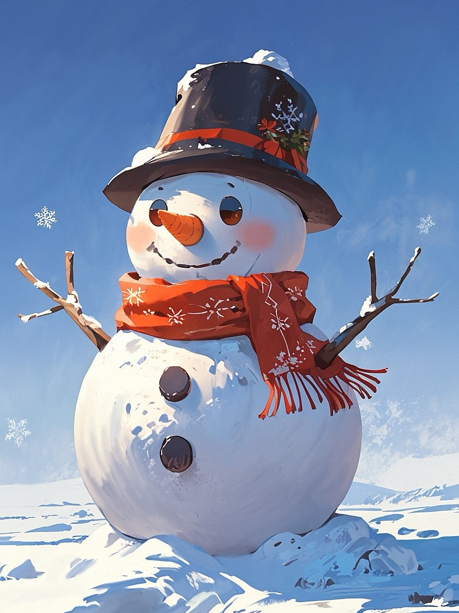 Merry Snowman, by Kristin S Block available by special order, exclusively from Diamond Art Emporium