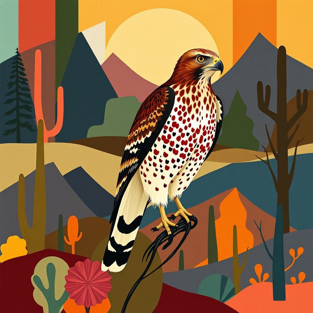Red Tailed Hawk, a large format diamond painting kit, a Diamond Art Emporium exclusive.