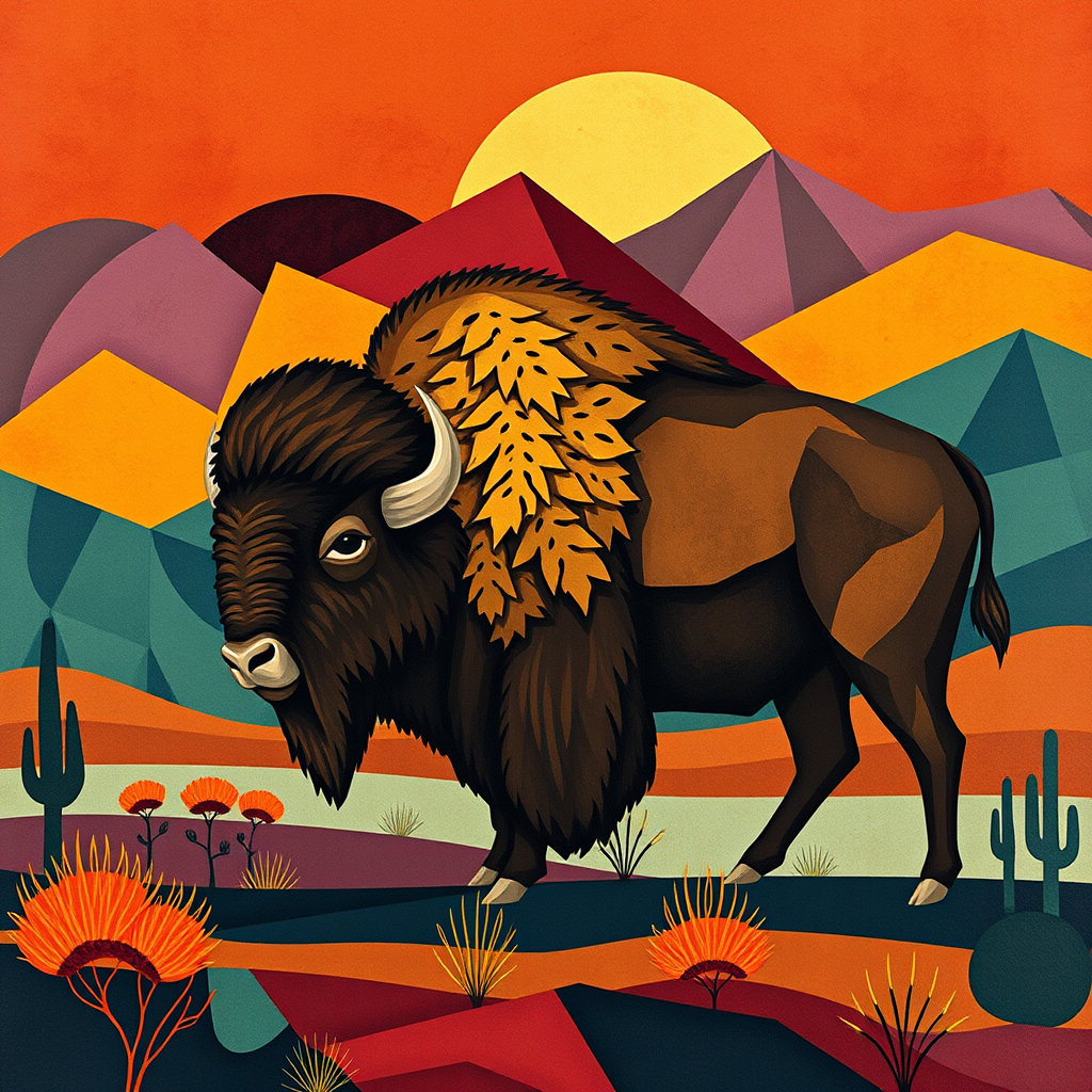 Bison, a large format diamond painting kit, a Diamond Art Emporium exclusive.