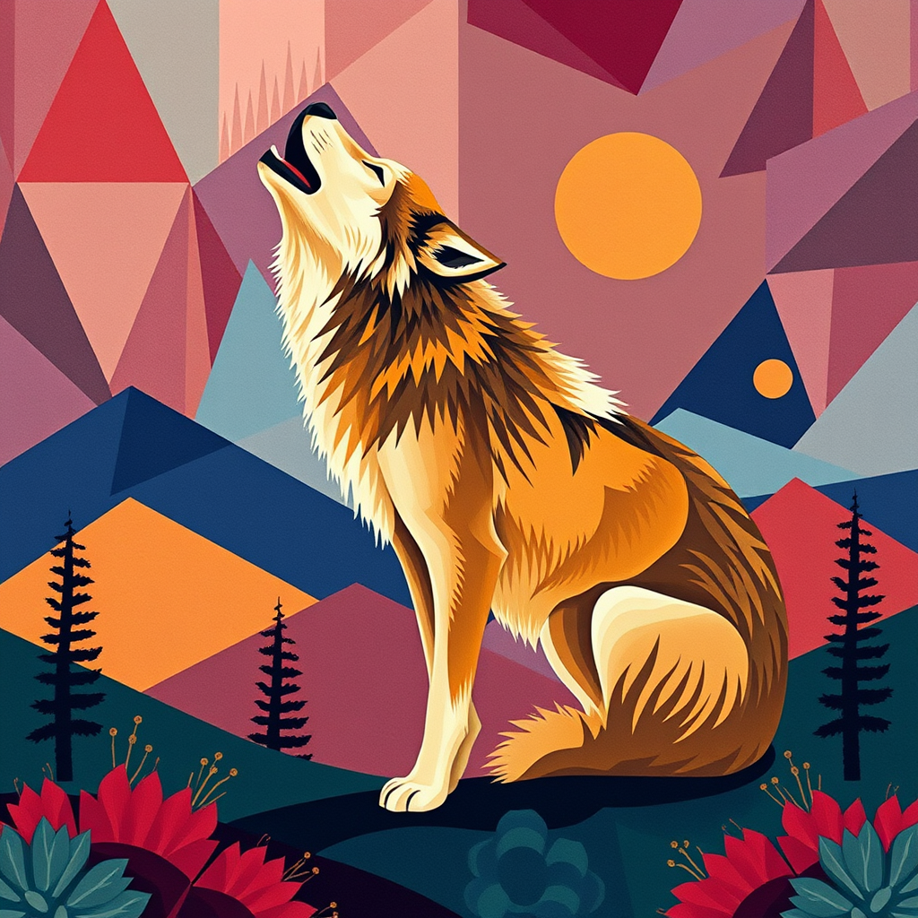 Howling Wolf, a large format diamond painting kit, a Diamond Art Emporium exclusive.