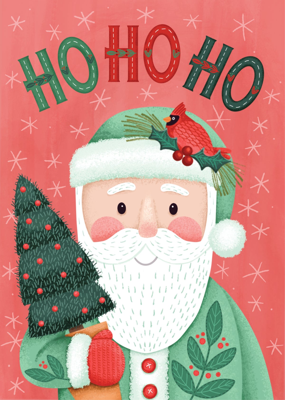 Ho Ho Ho, Large Format Premium Diamond Painting Kit, Choose Resin Square or Acrylic Round Diamonds