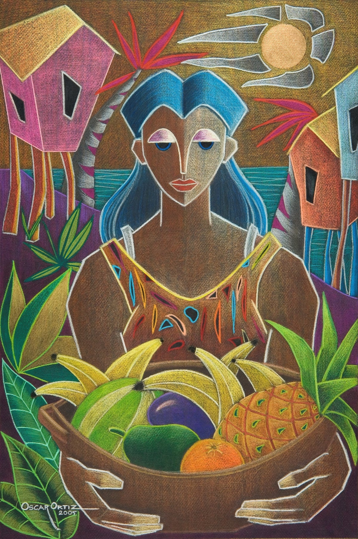 Offerings From Our Land, Large Format Premium Diamond Painting Kit, Choose Resin Square or Acrylic Round Diamonds
