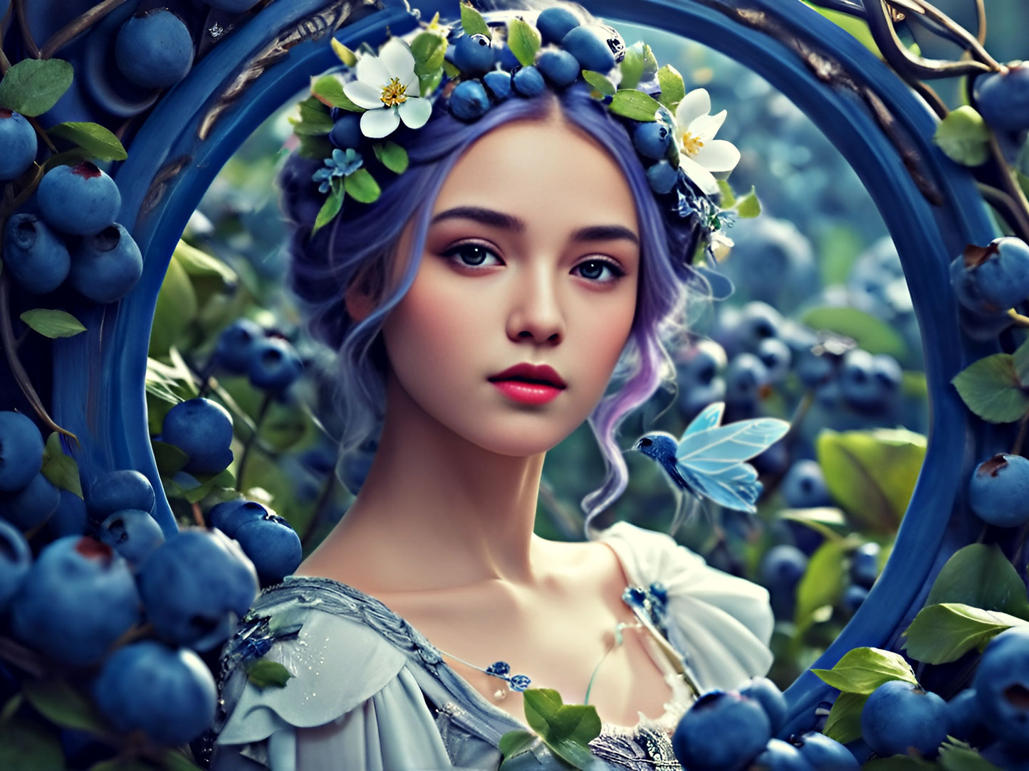 Bluberrina, a large format Diamond Painting Kit available by special order, a WandererDee exclusive image for Diamond Art Emporium.