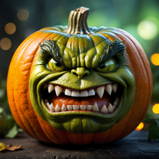 Posessed Pumpkin, a large format Diamond Painting Kit available by special order from Diamond Art Emporium