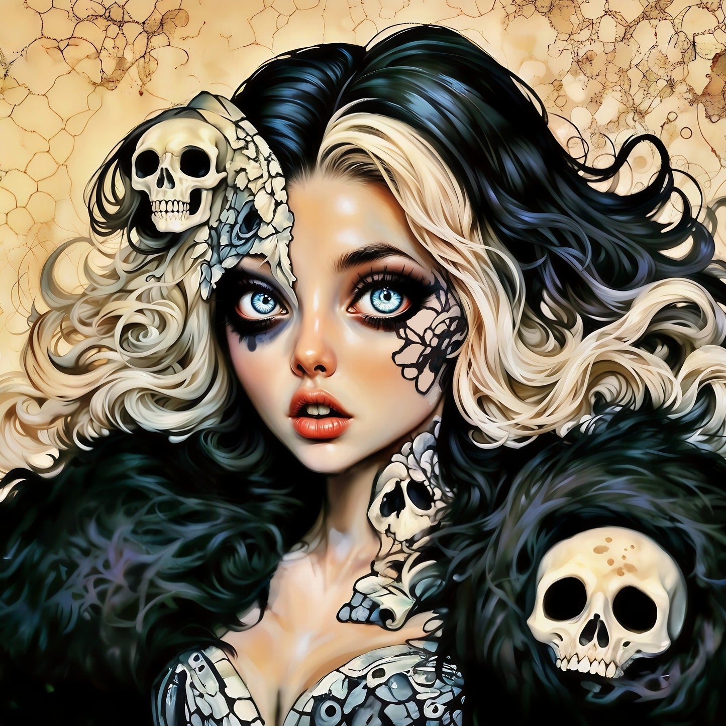 Nixie Deathveil, Large Format Premium Diamond Painting Kit, Choose Resin Square or Acrylic Round Diamonds