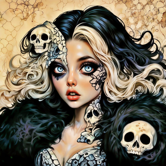Nixie Deathveil, Large Format Premium Diamond Painting Kit, Choose Resin Square or Acrylic Round Diamonds