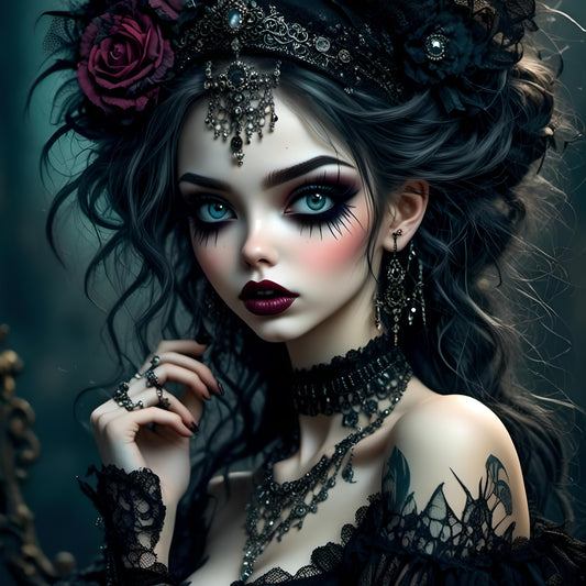 Ohmy Goth, a large format Diamond Painting Kit available by special order, from Diamond Art Emporium.
