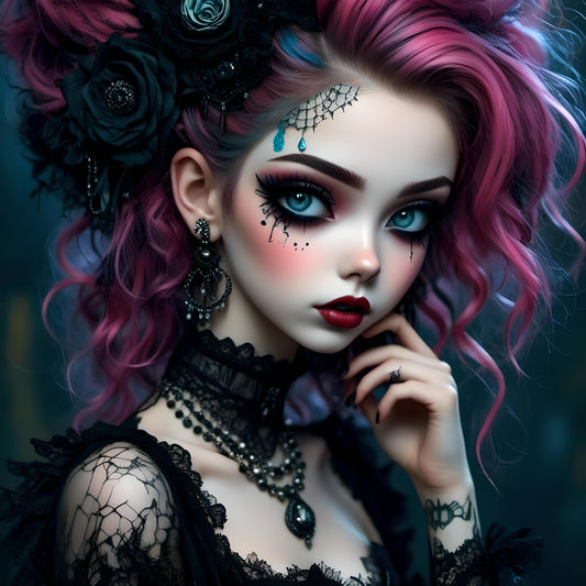 Visi Goth, a large format Diamond Painting Kit available by special order, from Diamond Art Emporium.