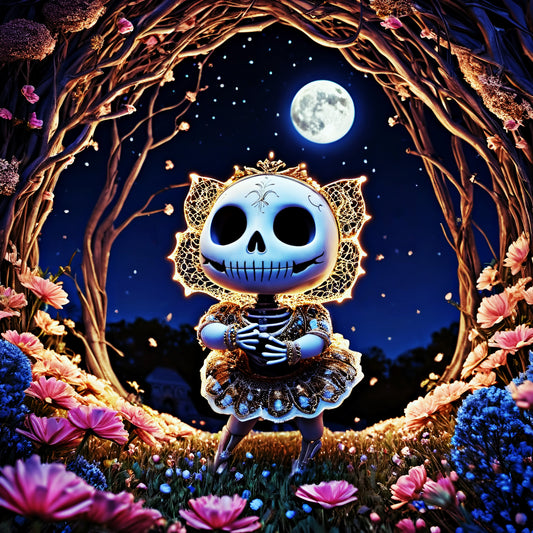 Skelly, by Wanderer Dee, a large format Diamond Painting Kit available by special order