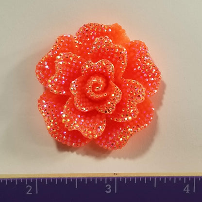 Rose Cover Minders,  Extra Large 45mm, Rhinestone Surface Effect, Aurora Borealis