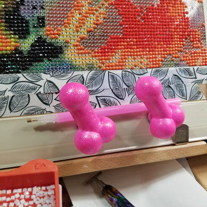 Cover Minder Pete is at your service, a penis shaped cover minder for diamond painting