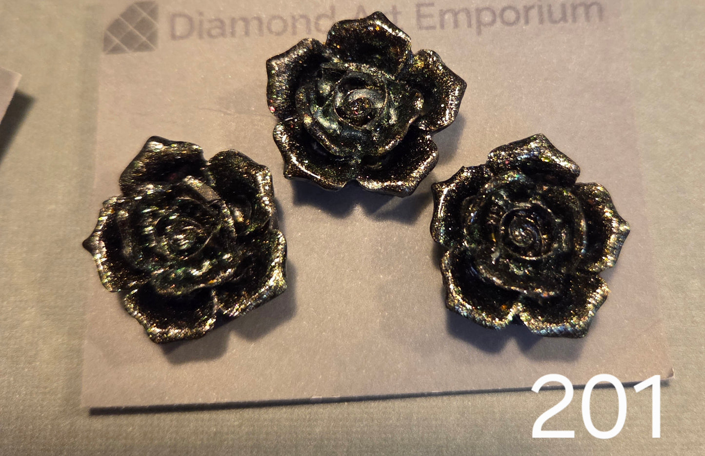 Rose Cover Minders,  Locally Poured Resin, package of 3, exclusive colors and finishes