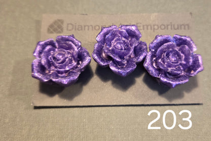 Rose Cover Minders,  Locally Poured Resin, package of 3, exclusive colors and finishes