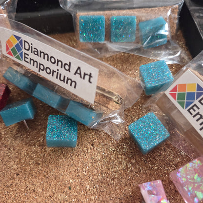 Hand Poured Push Pins, Rainbow and assorted Glitter Colors in Sets