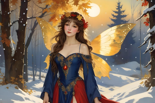 Winter Fairy, a large format Diamond Painting Kit available by special order, from Diamond Art Emporium.