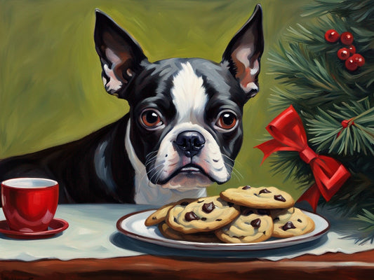Bostons Like Cookies, available by special order, exclusively from Diamond Art Emporium