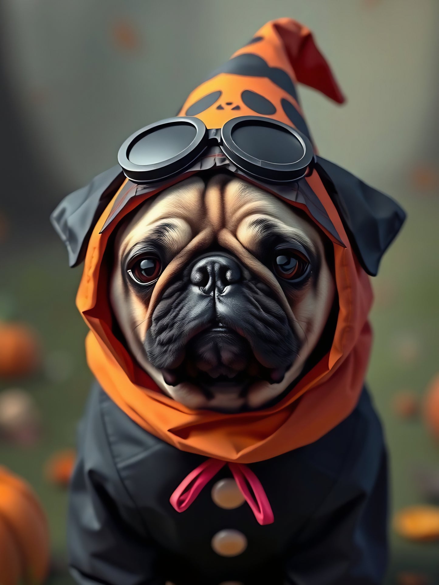 Pug Dress-Up Mess-up | Halloween Diamond Painting Event Kit, 30x40cm